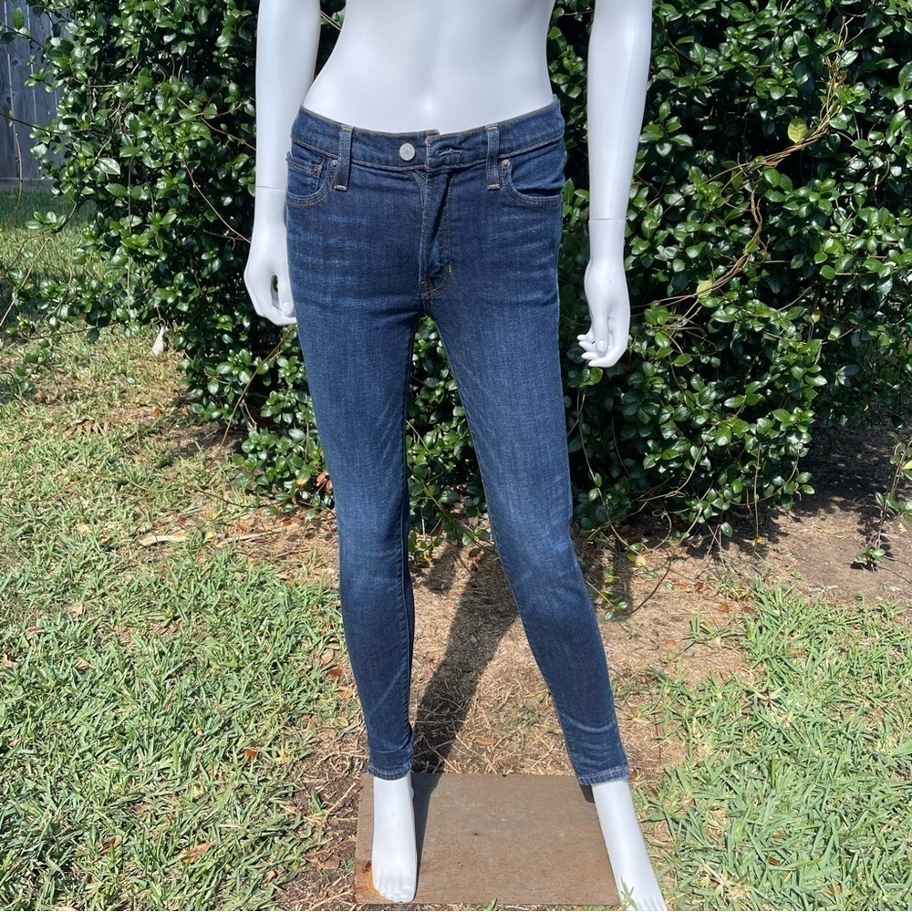 FRYE Skinny Low Rise Dark Wash Whiskered Honeycomb Size 25 Jeans